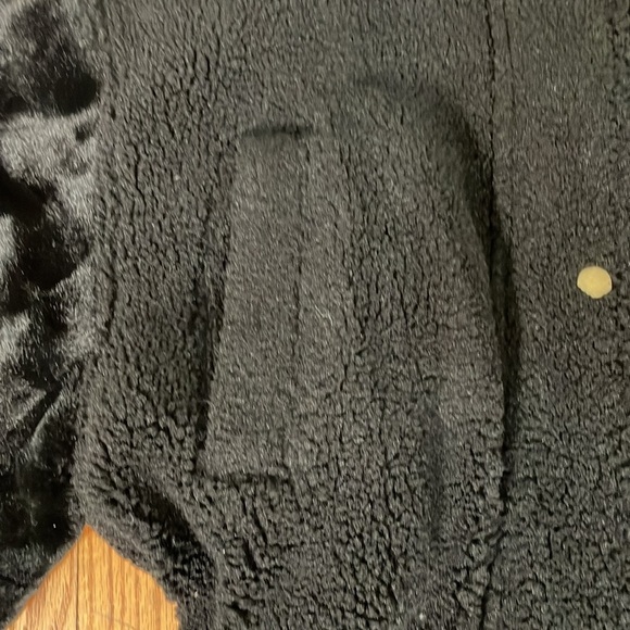 Eden Society Long Sherpa Jacket Coat Black size Small Faux Fur - Picture 5 of 10